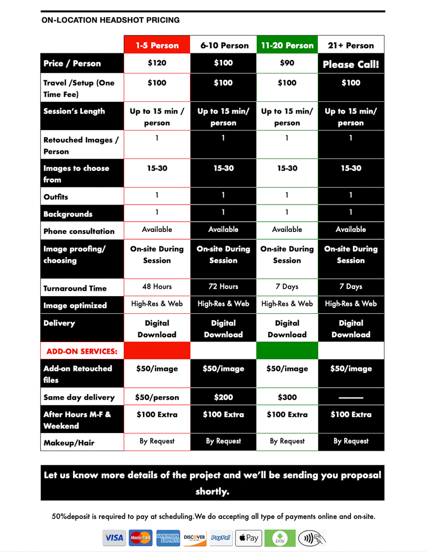  Pricelists of Headshots & Corporate Photography 9523 Vira Dr - Photo 2 of 3