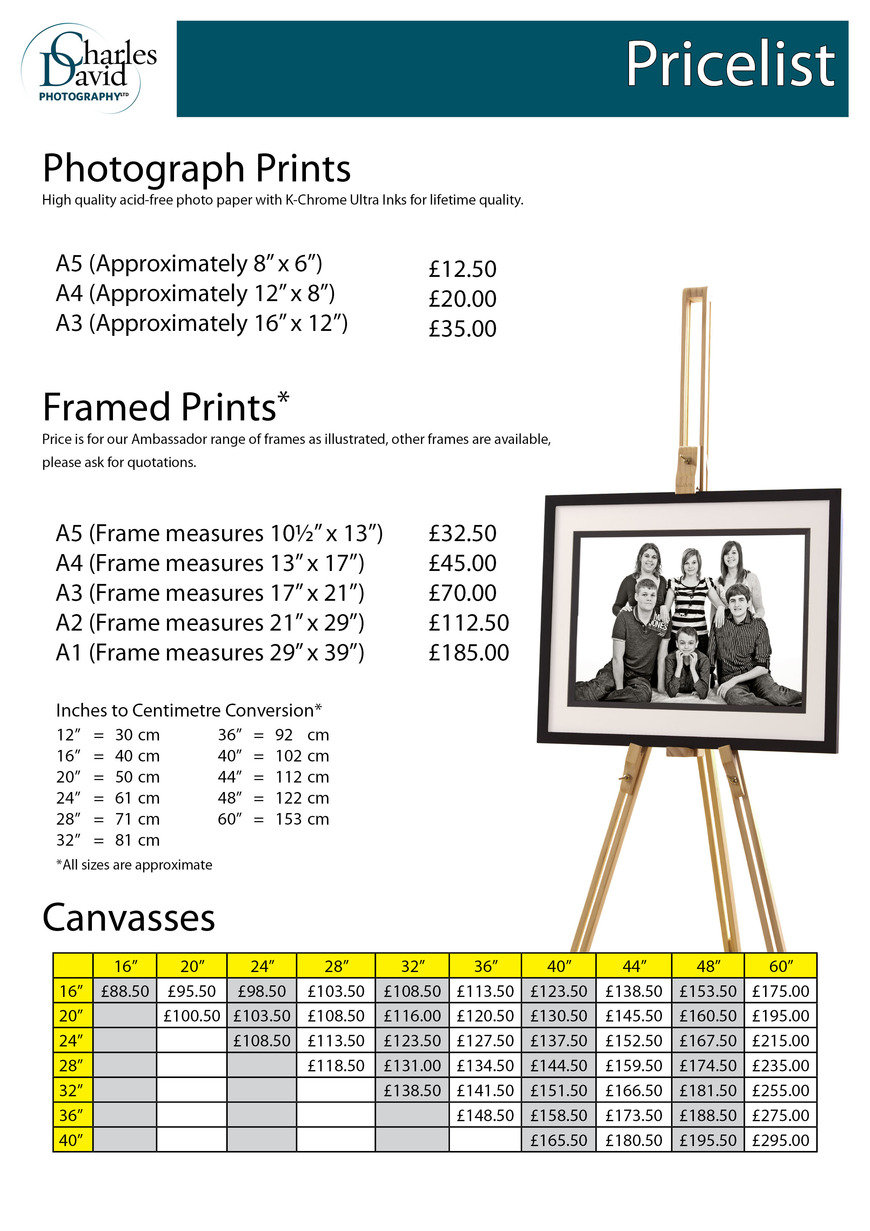  Pricelists of Charles David Photography Ltd C5 March Enterprise Park, Thorby Avenue - Photo 2 of 2