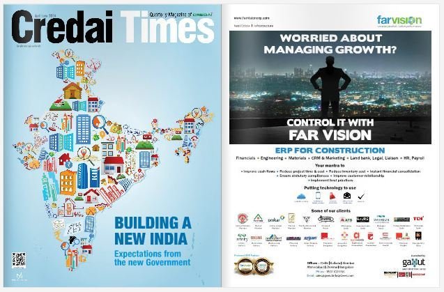  Farvision ERP print advertisement in CREDAI Times  of Gamut infosystems Ltd Sahar Plaza Complex, 1st Floor, - Photo 1 of 1