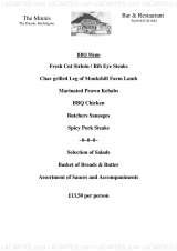Menus & Prices, The Minnis Bar & Restaurant, Birchington