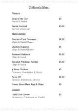 Menus & Prices, The Minnis Bar & Restaurant, Birchington