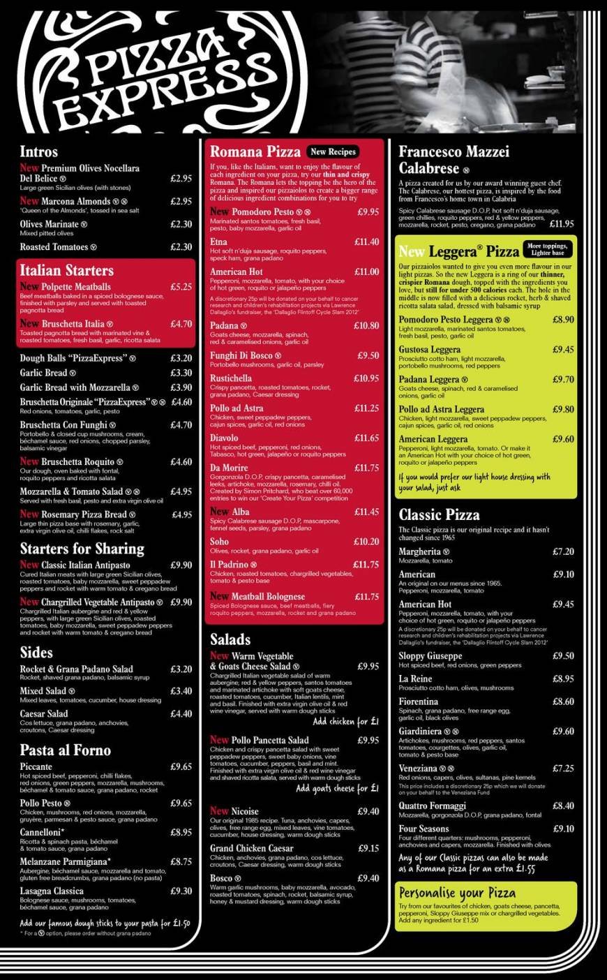 Pricelists of Pizza Express Unit 2, Festival Leisure Park, Crane Farm Road - Photo 1 of 4