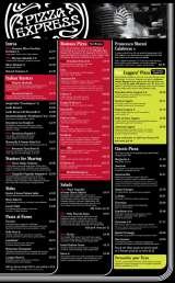 Menus & Prices, Pizza Express, Basildon