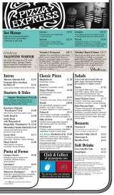 Menus & Prices, Pizza Express, Basildon