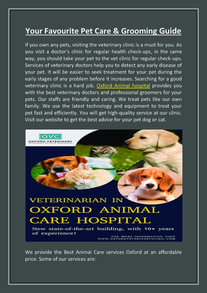  Pricelists of Oxford Veterinary Clinic 1623 Highway 30 East - Photo 1 of 3