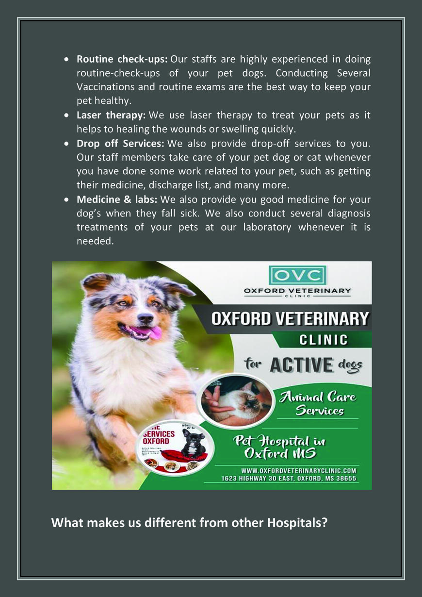  Pricelists of Oxford Veterinary Clinic 1623 Highway 30 East - Photo 2 of 3