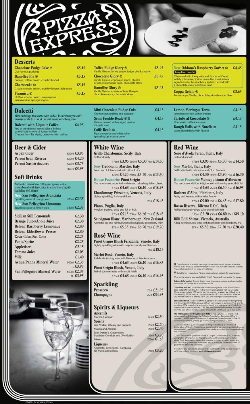  Pricelists of Pizza Express Salisbury House, Finsbury Circus - Photo 2 of 4