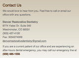 Denver Restorative Dentistry, Westminster