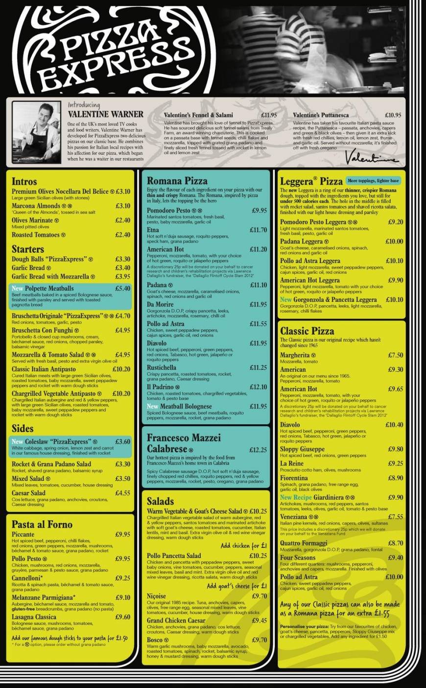  Pricelists of PizzaExpress 281 High Road - Photo 1 of 4