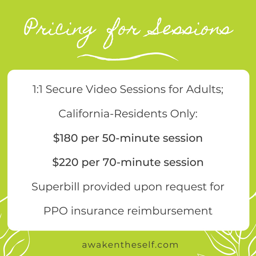  Pricelists of Natalie Moore | Holistic Psychotherapy 556 S Fair Oaks Ave, Ste 101 #369 - Photo 1 of 1