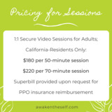Menus & Prices, Natalie Moore | Holistic Psychotherapy, Pasadena