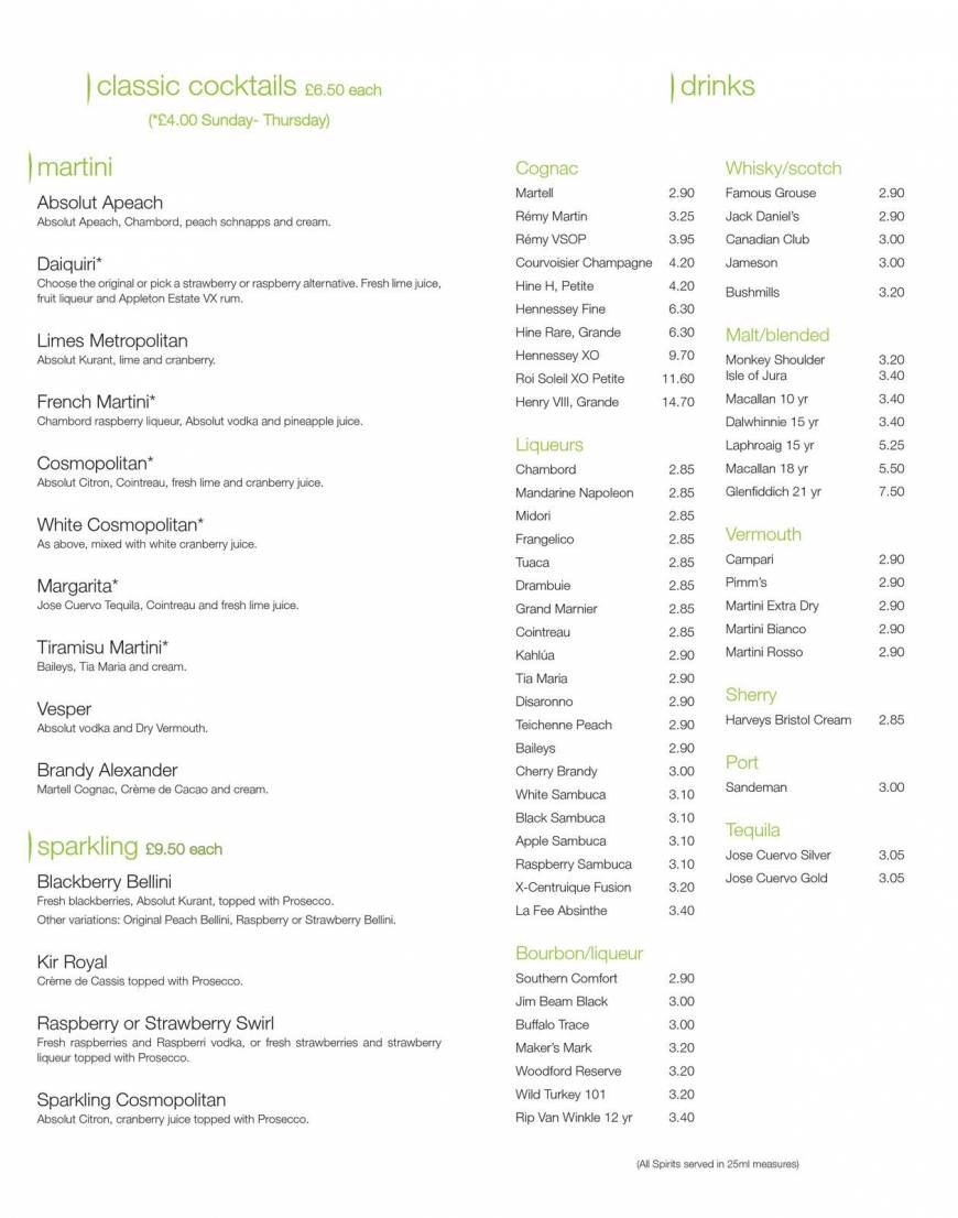  Pricelists of Limes Bar 102 Friar Gate  - Photo 6 of 10
