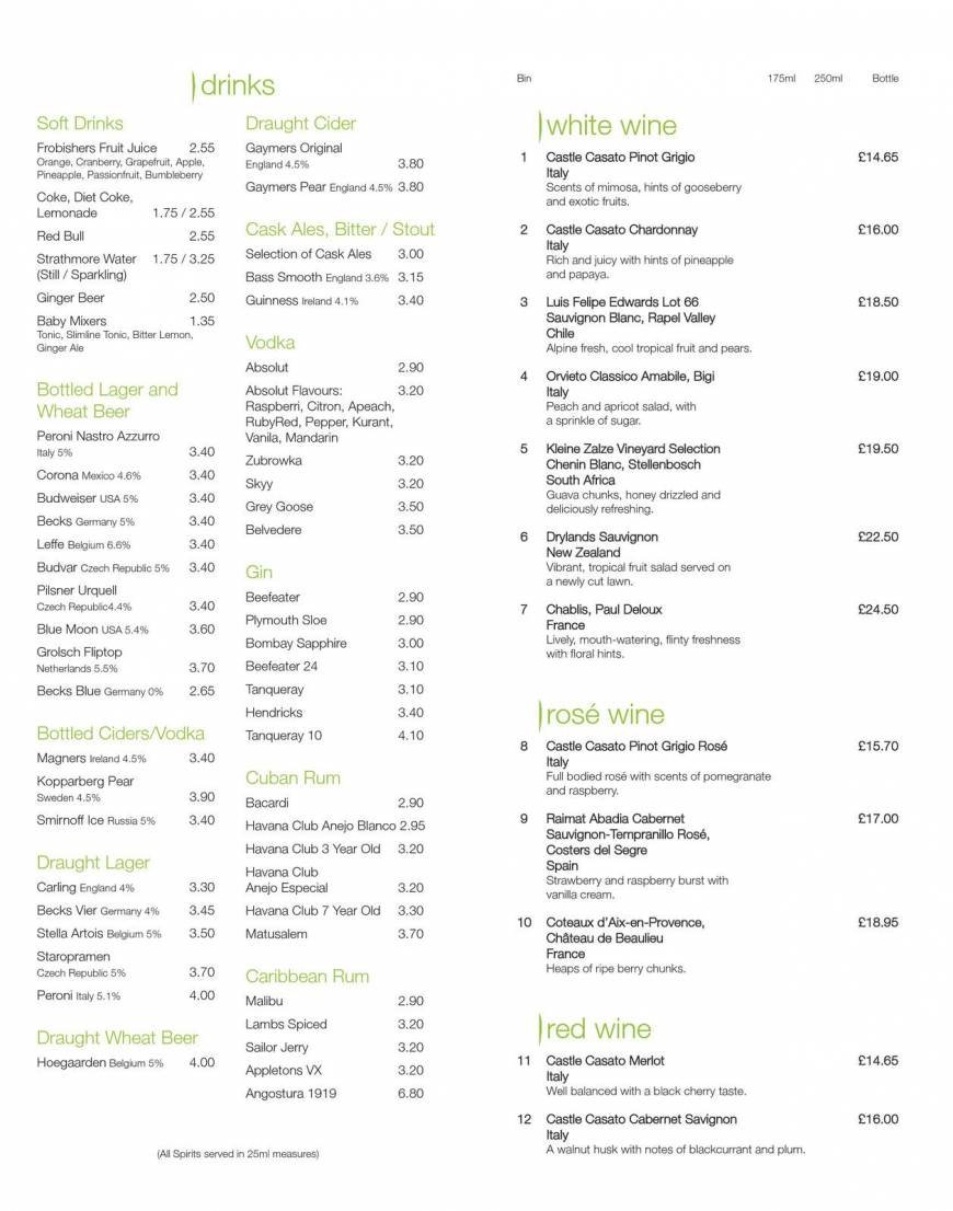  Pricelists of Limes Bar 102 Friar Gate  - Photo 9 of 10