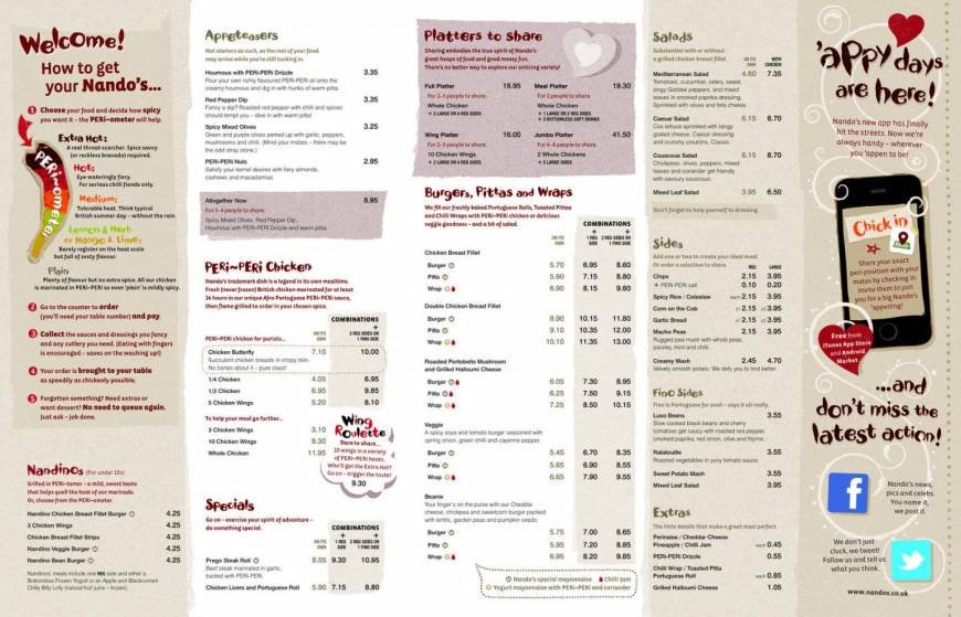  Pricelists of Nando's Festival Leisure Park Festival Way  - Photo 1 of 2