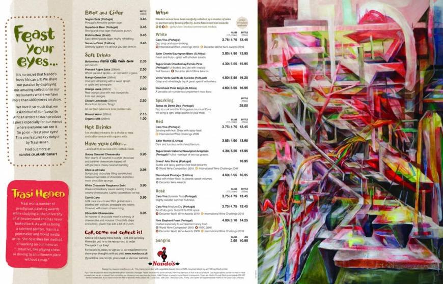  Pricelists of Nando's Festival Leisure Park Festival Way  - Photo 2 of 2