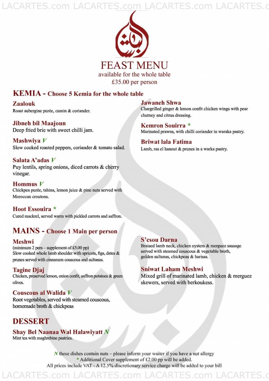  Pricelists of Pasha Restaurant & Lounge 1 Gloucester Road - Photo 10 of 17