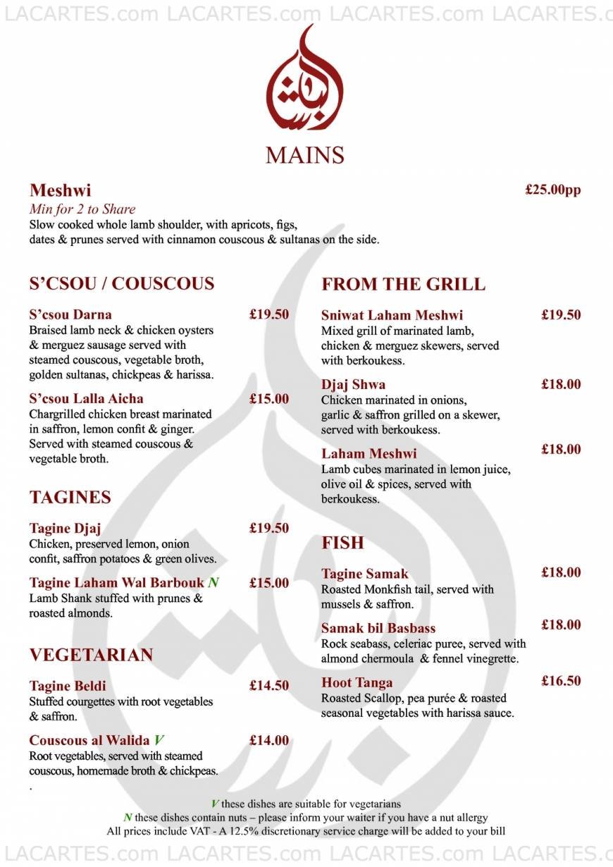  Pricelists of Pasha Restaurant & Lounge 1 Gloucester Road - Photo 16 of 17