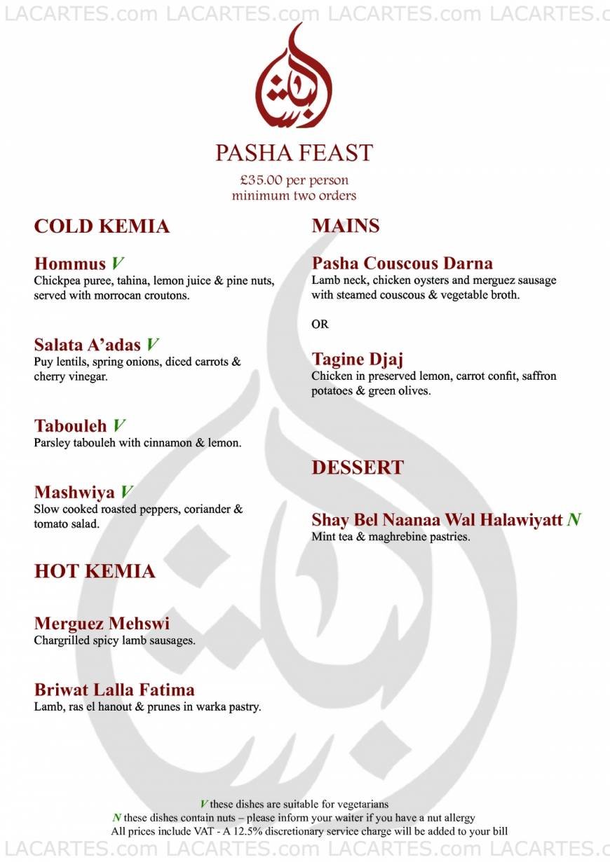  Pricelists of Pasha Restaurant & Lounge 1 Gloucester Road - Photo 11 of 17