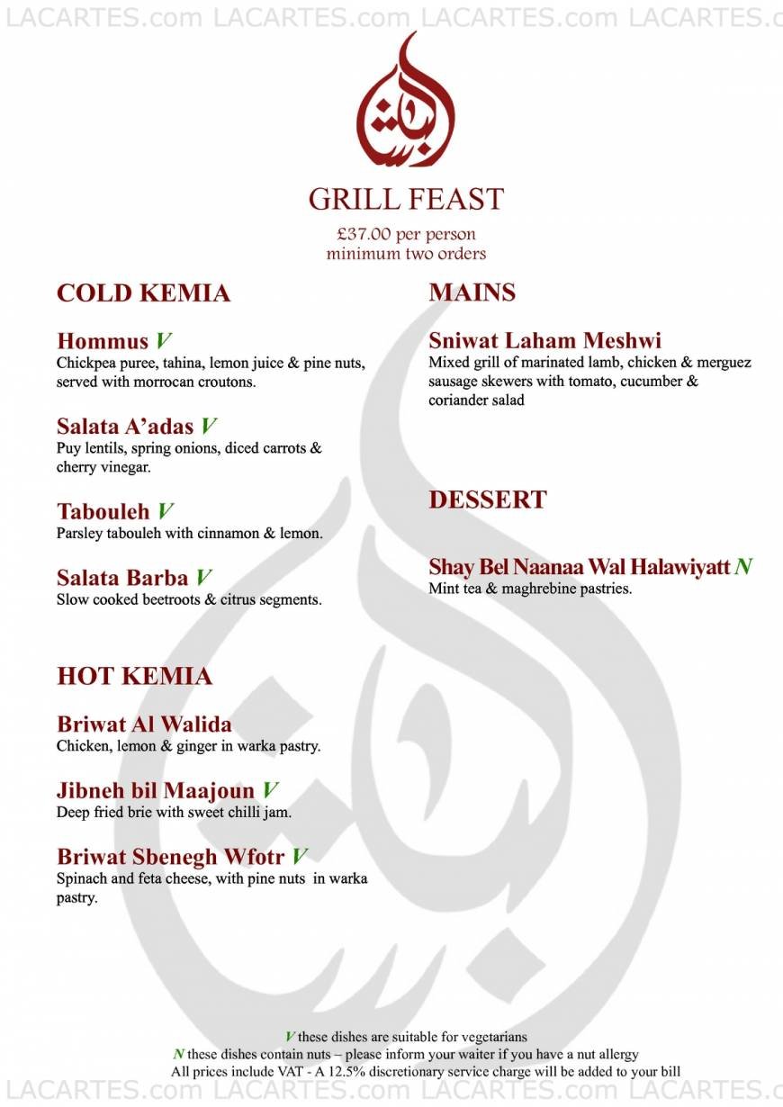  Pricelists of Pasha Restaurant & Lounge 1 Gloucester Road - Photo 1 of 17
