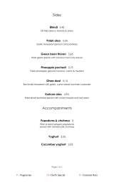 Menus & Prices, Cinnamon Culture, Bromley  