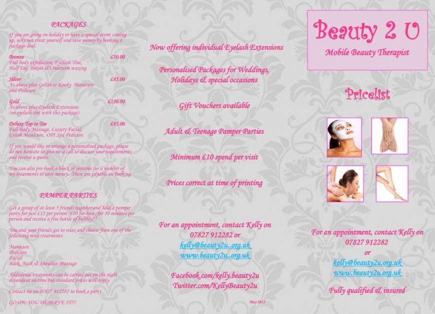  Pricelists of Beauty 2 U Glendale Gardens - Photo 1 of 2