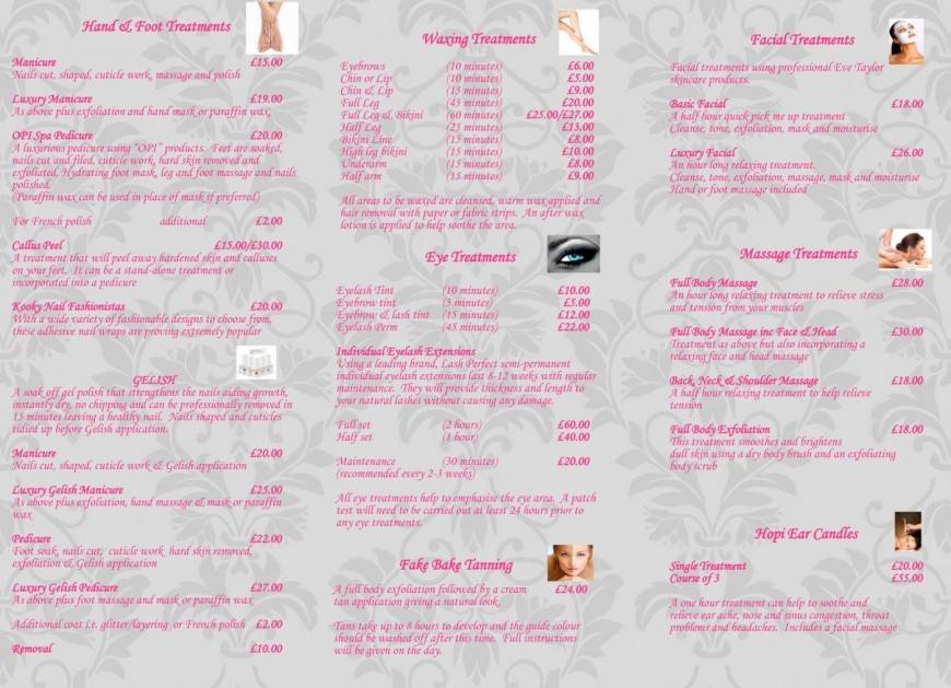 Pricelists of Beauty 2 U Glendale Gardens - Photo 2 of 2