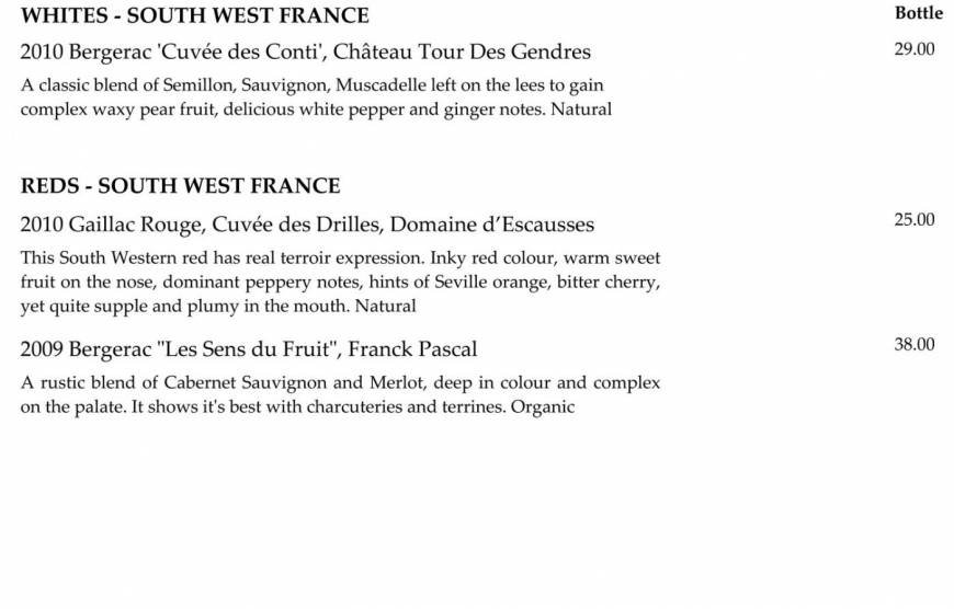  Pricelists of Galvin CafÃ© a Vin 35 Spital Square (Entrance on Bishops Sq) - Photo 8 of 15