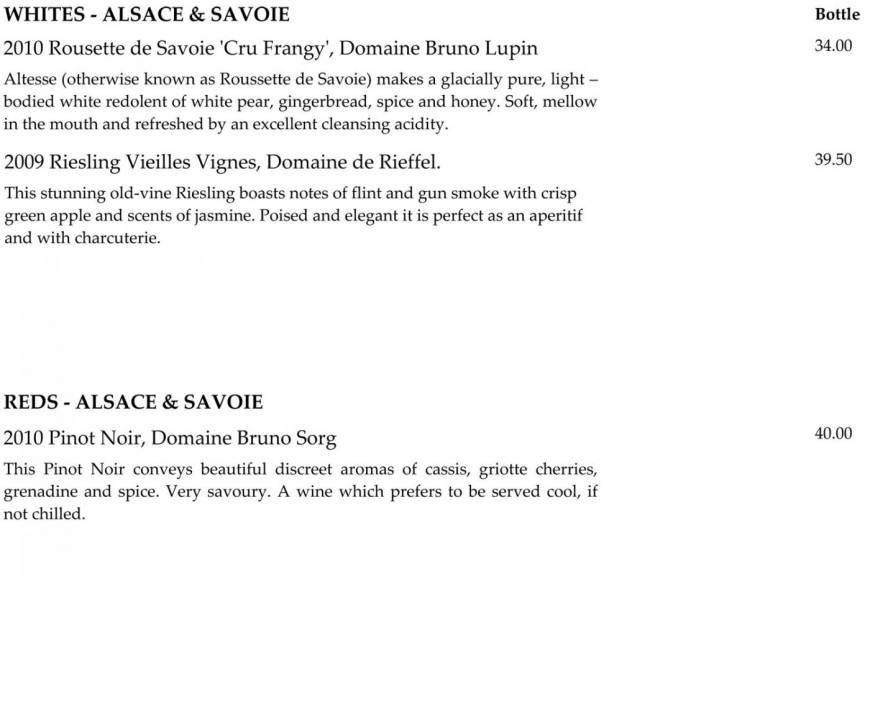  Pricelists of Galvin CafÃ© a Vin 35 Spital Square (Entrance on Bishops Sq) - Photo 12 of 15