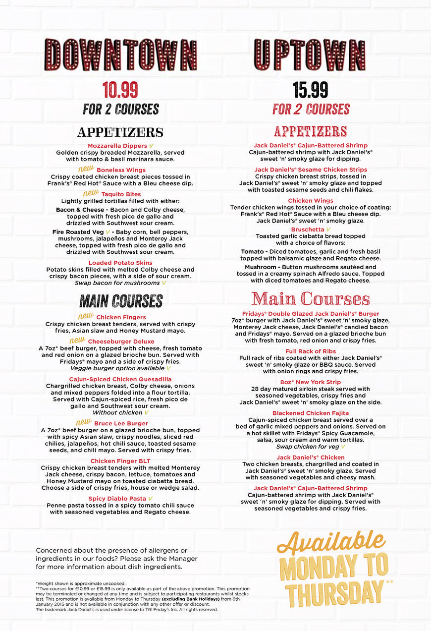  Pricelists of T.G.I. Friday's Festival Leisure Park - Photo 32 of 33
