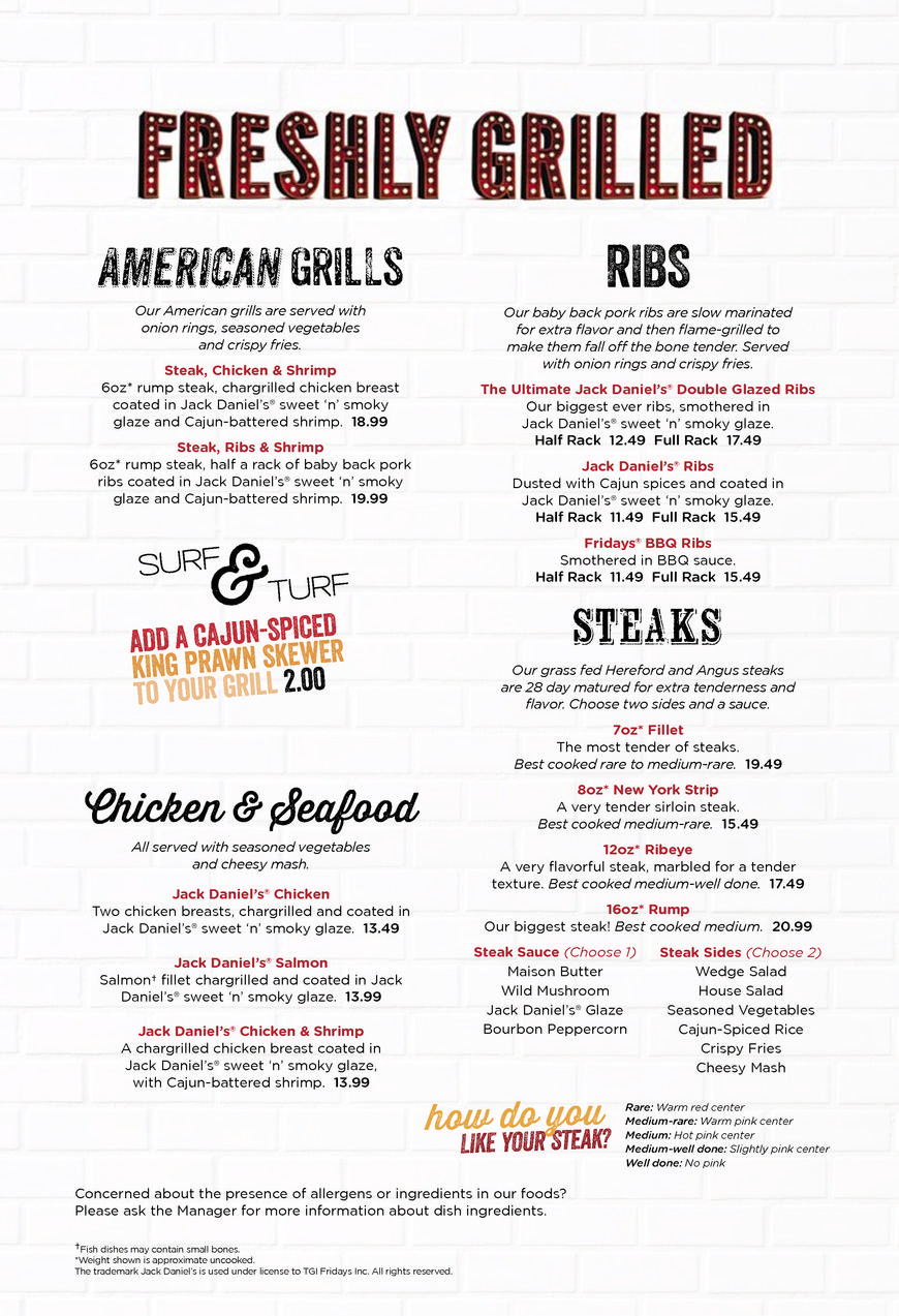  Pricelists of T.G.I. Friday's Festival Leisure Park - Photo 28 of 33