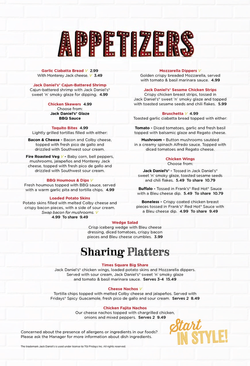  Pricelists of T.G.I. Friday's South Village - Photo 1 of 33