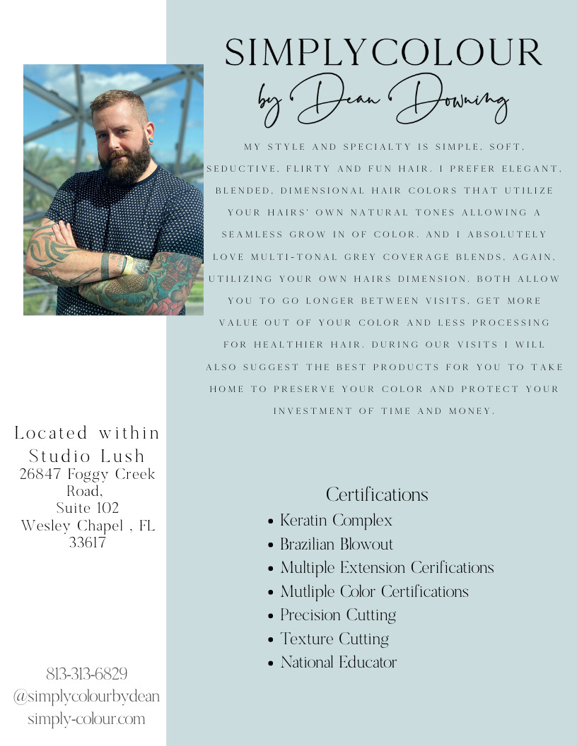  Pricelists of Simply Colour Hair Salon Studio by Dean Downing 26847 Foggy Creek Road, Suite 102 - Photo 1 of 2