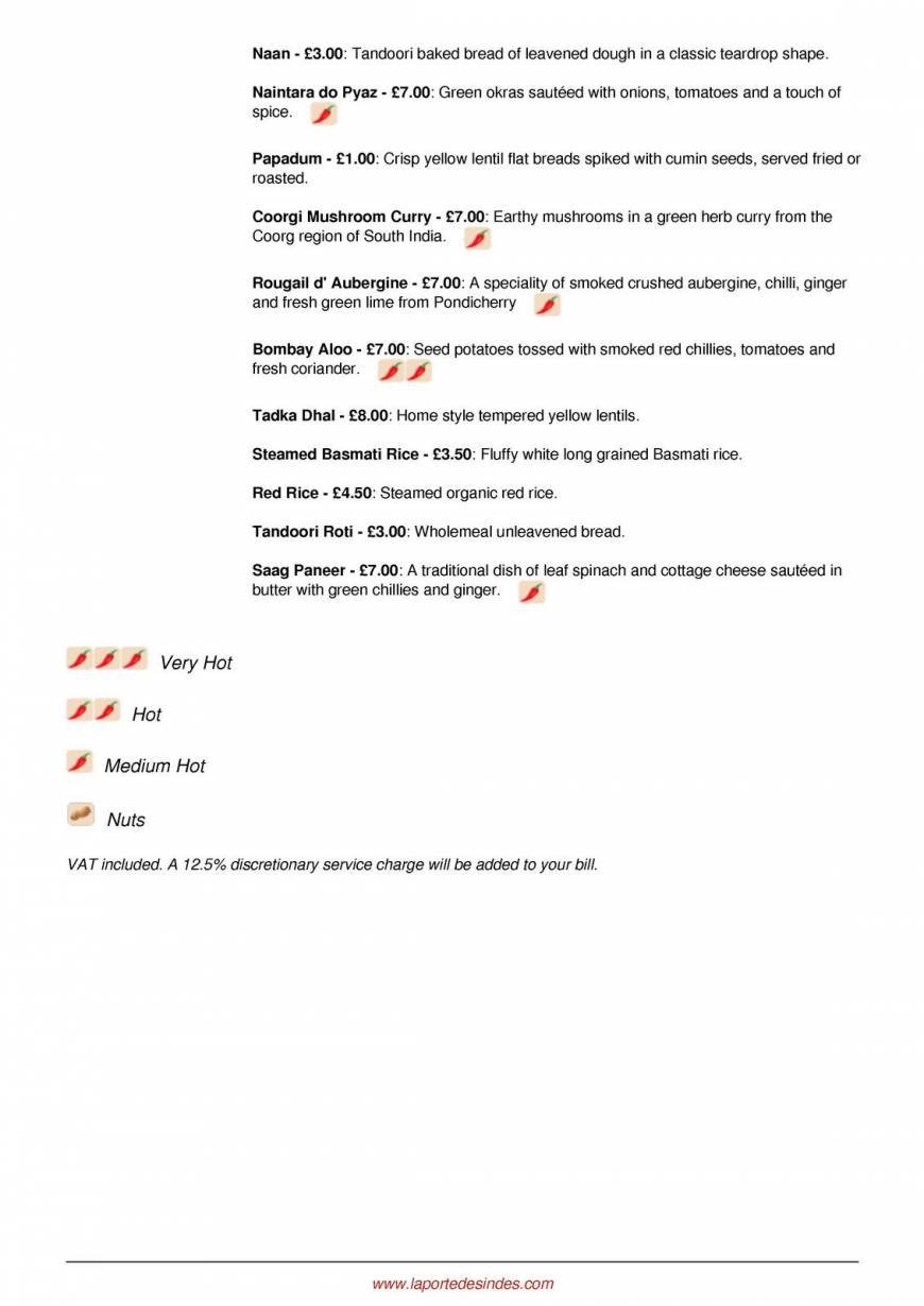  Pricelists of La Porte des Indes 32 Bryanston Street - Photo 4 of 28