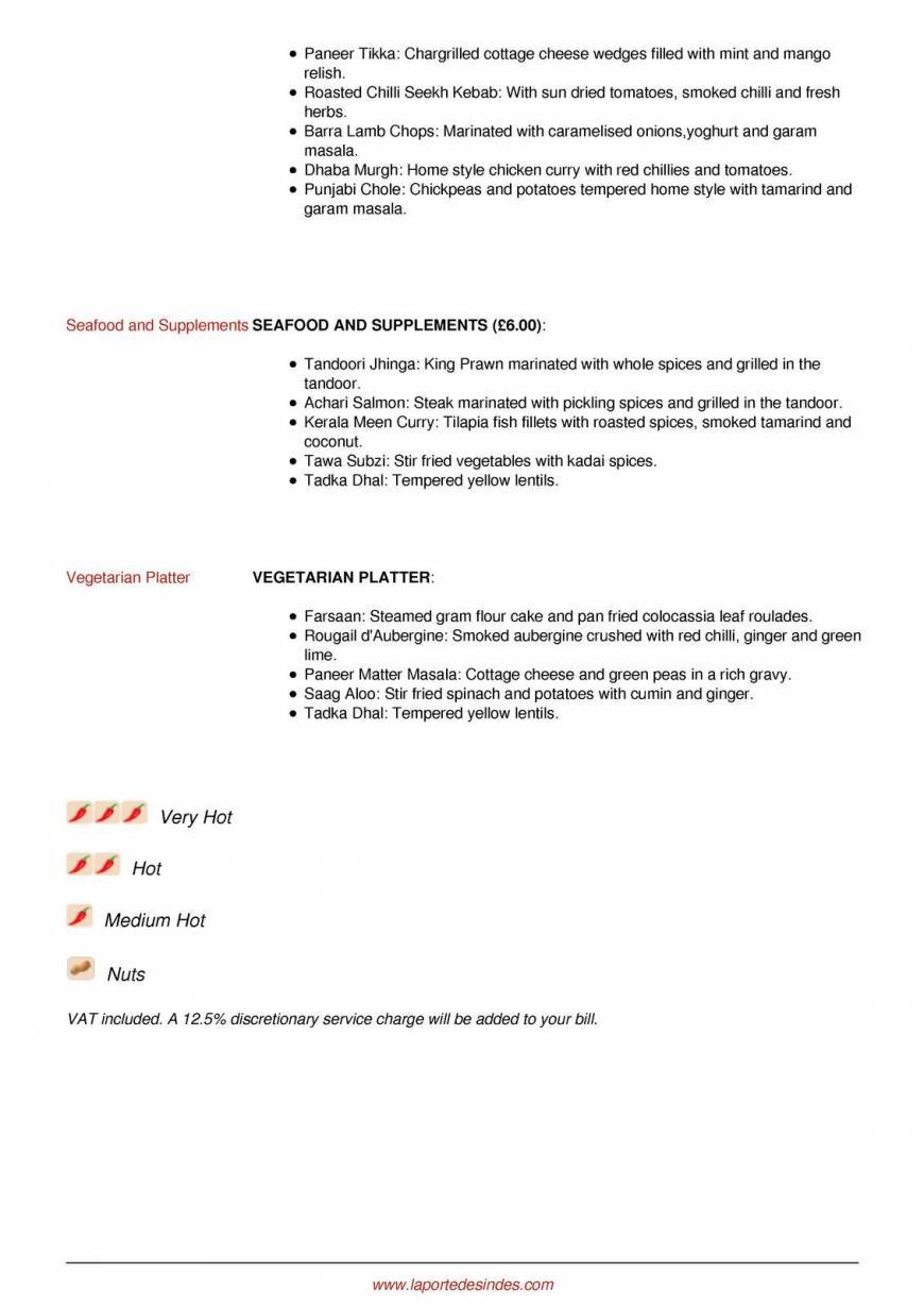  Pricelists of La Porte des Indes 32 Bryanston Street - Photo 7 of 28