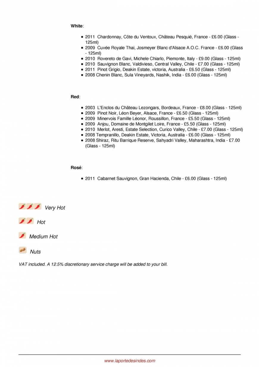  Pricelists of La Porte des Indes 32 Bryanston Street - Photo 17 of 28