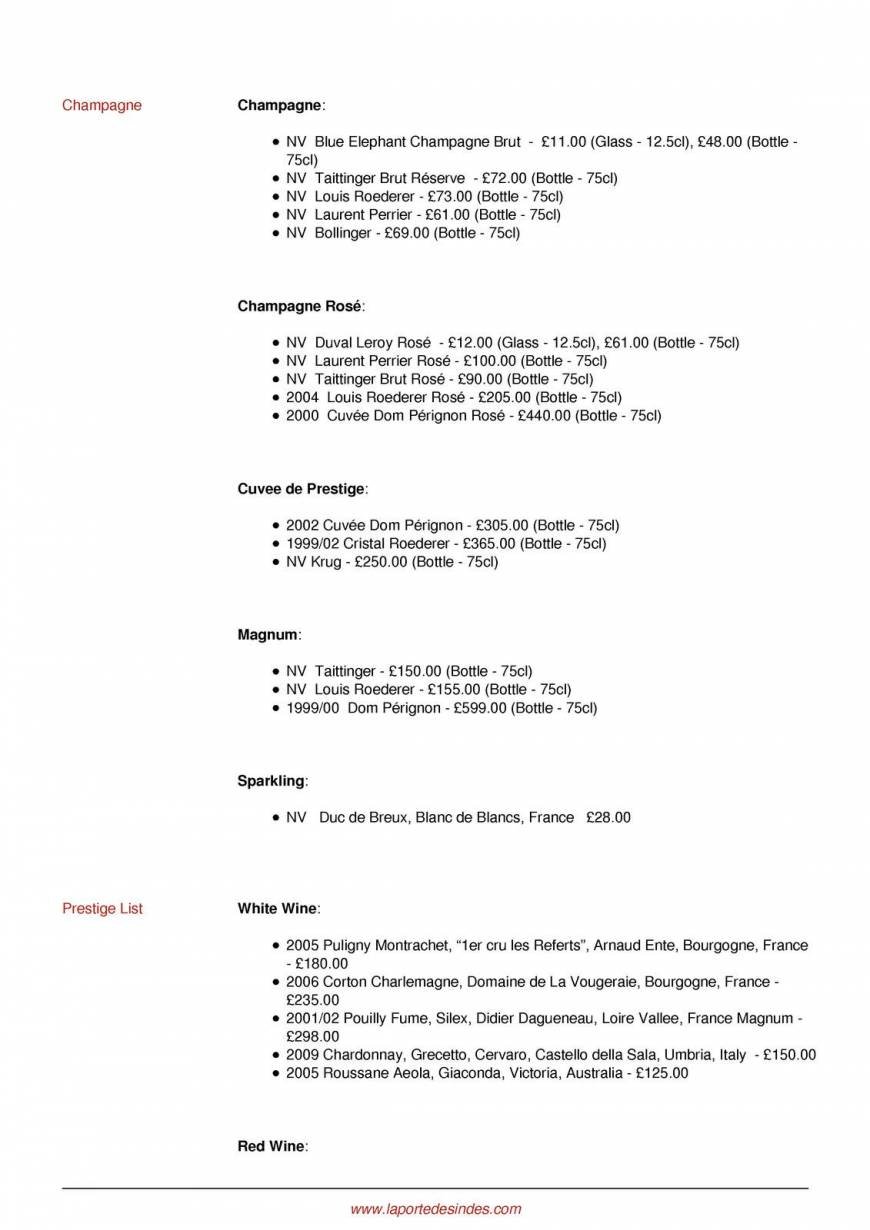  Pricelists of La Porte des Indes 32 Bryanston Street - Photo 19 of 28