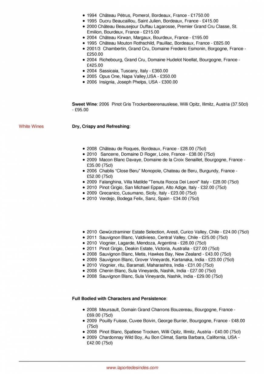  Pricelists of La Porte des Indes 32 Bryanston Street - Photo 20 of 28