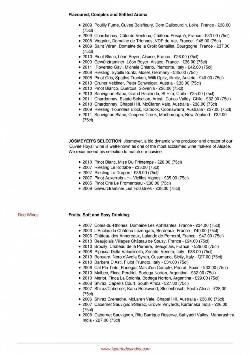  Pricelists of La Porte des Indes 32 Bryanston Street - Photo 21 of 28