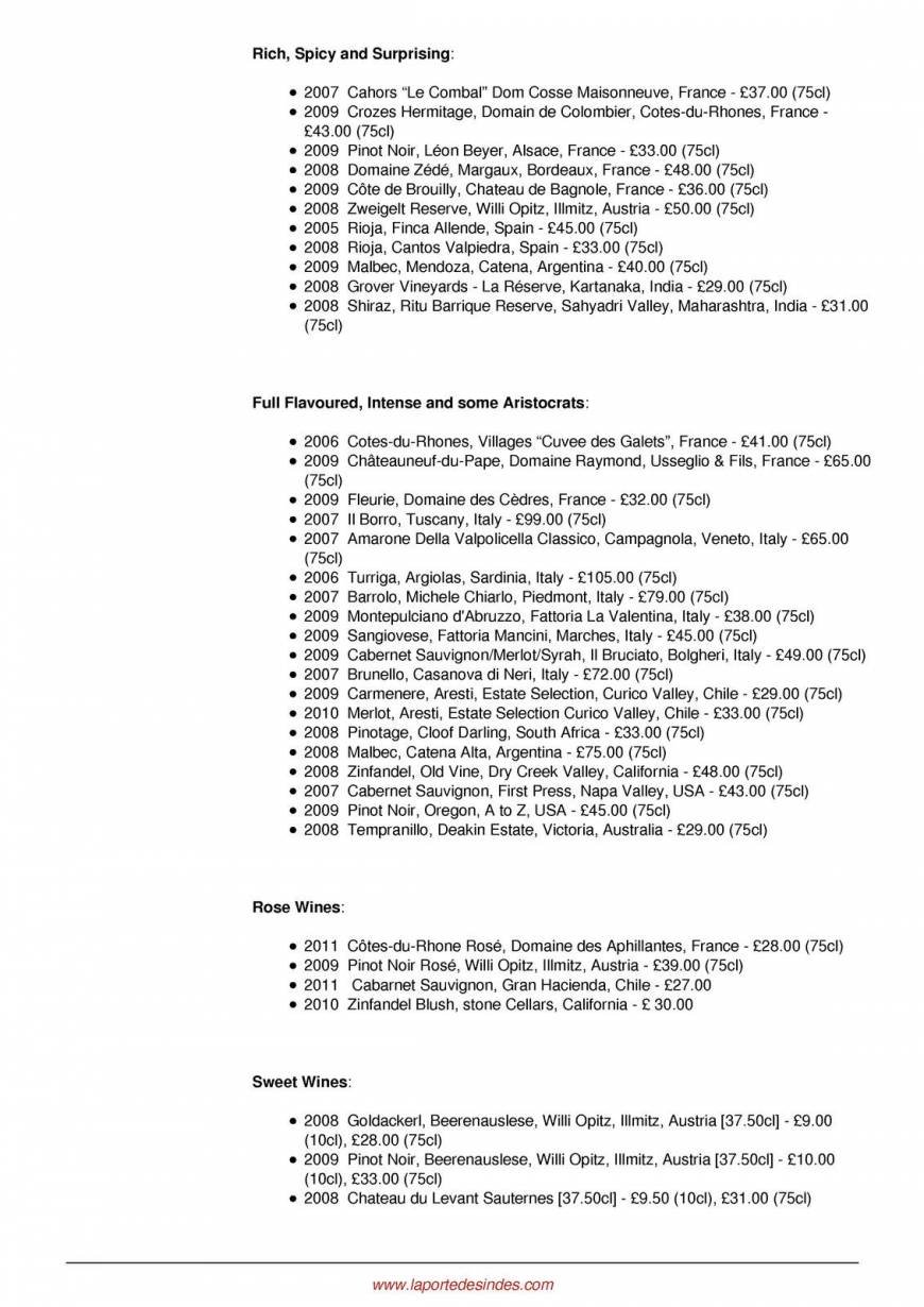 Pricelists of La Porte des Indes 32 Bryanston Street - Photo 22 of 28