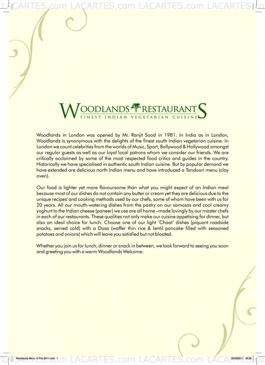  Pricelists of Woodlands Restaurant - Marylebone 77 Marylebone Lane - Photo 10 of 17