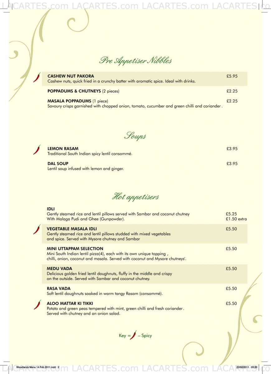  Pricelists of Woodlands Restaurant - Marylebone 77 Marylebone Lane - Photo 17 of 17