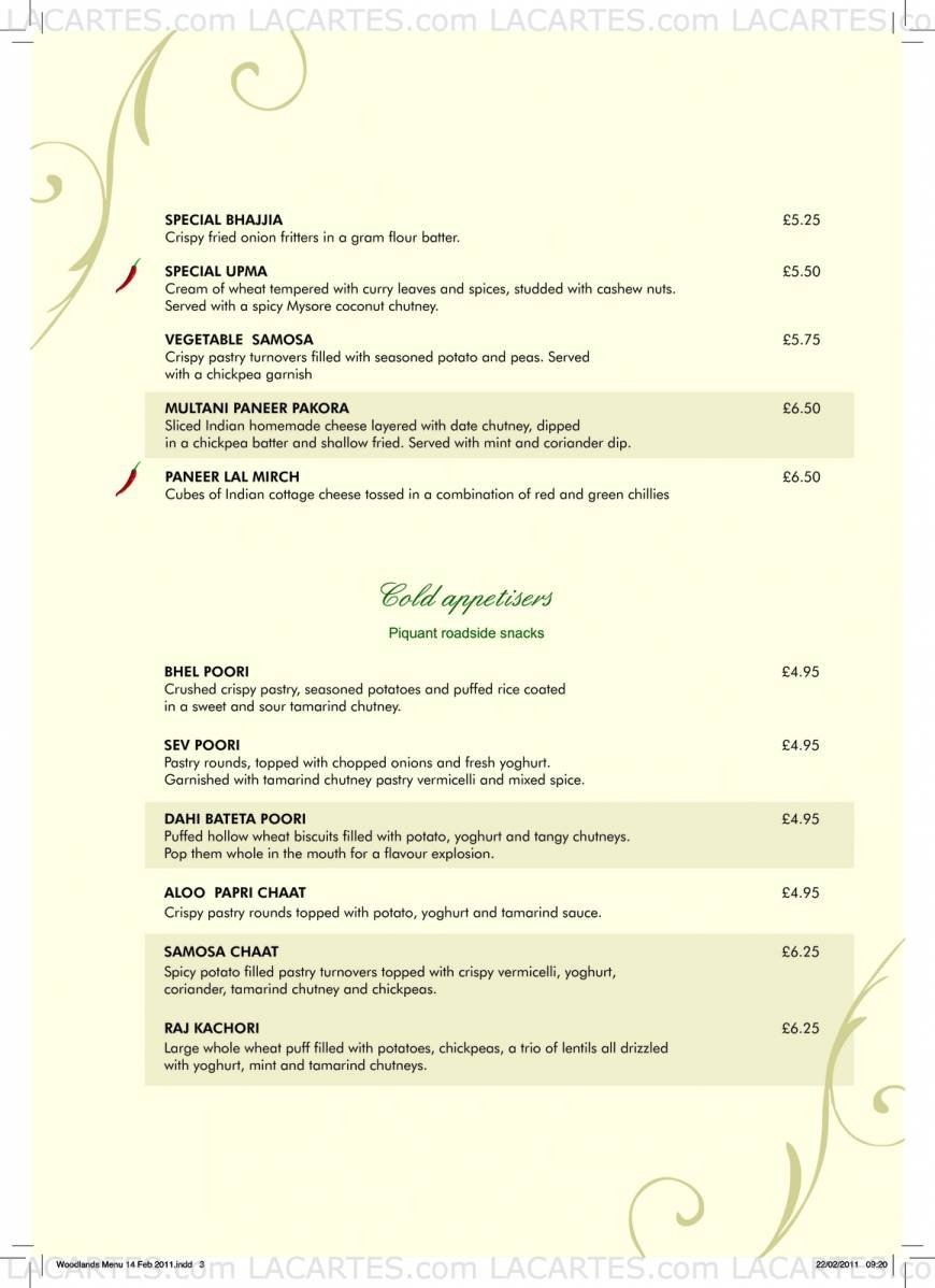  Pricelists of Woodlands Restaurant - Marylebone 77 Marylebone Lane - Photo 16 of 17