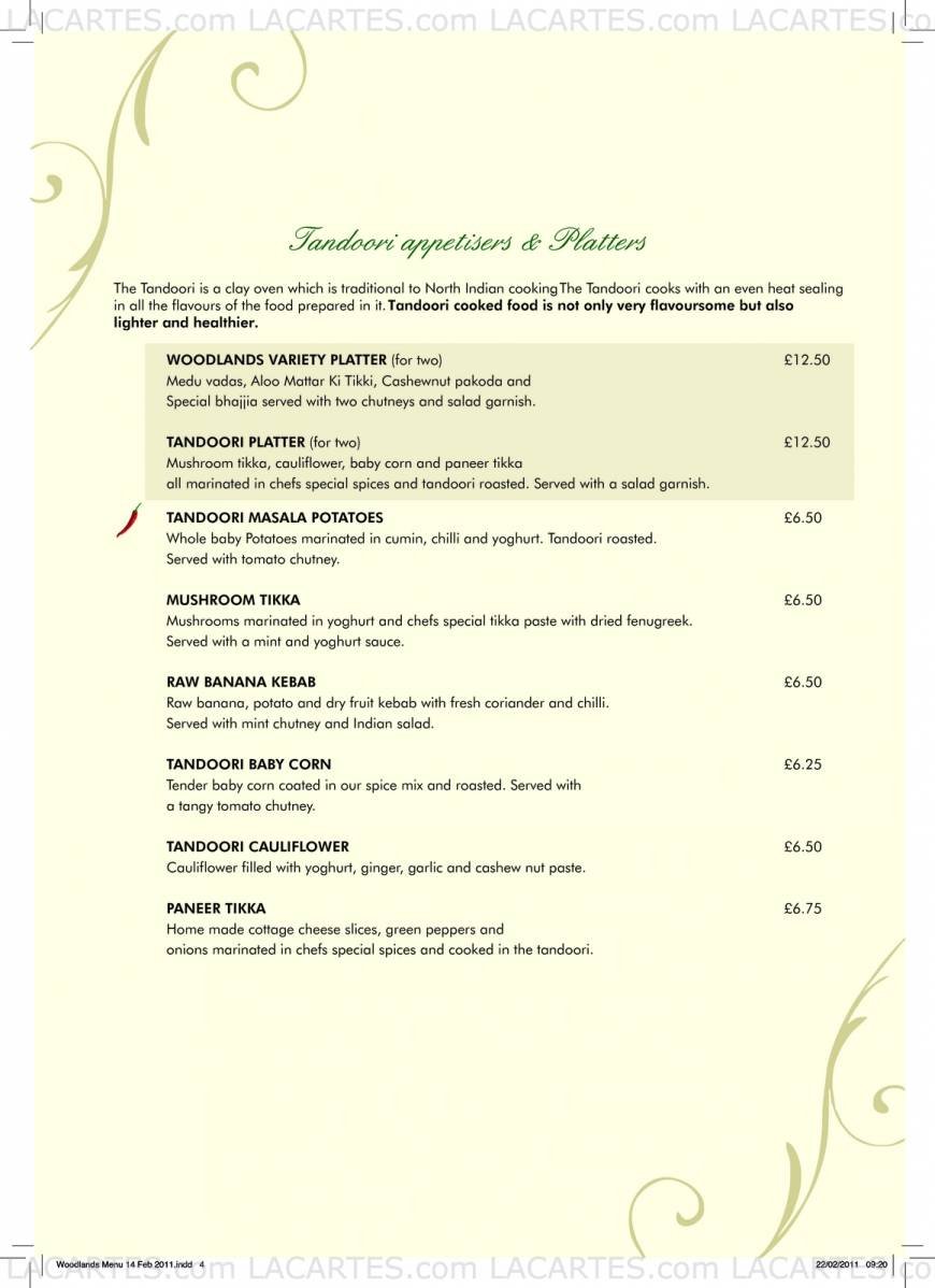  Pricelists of Woodlands Restaurant - Marylebone 77 Marylebone Lane - Photo 15 of 17