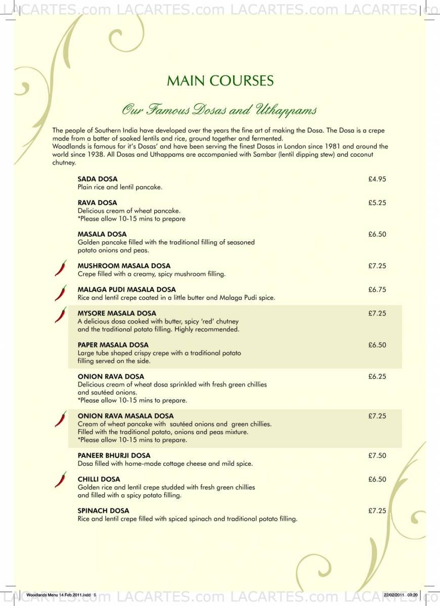  Pricelists of Woodlands Restaurant - Marylebone 77 Marylebone Lane - Photo 14 of 17