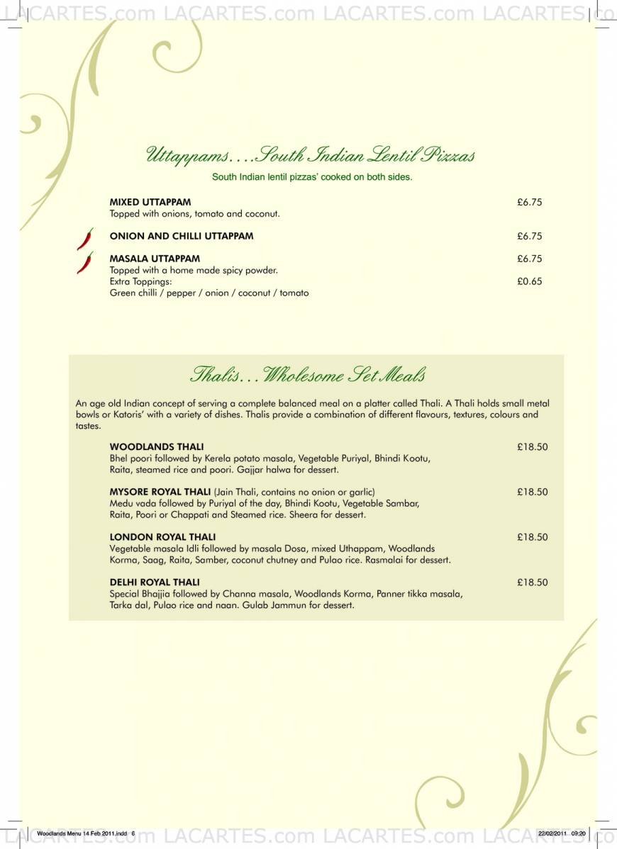  Pricelists of Woodlands Restaurant - Marylebone 77 Marylebone Lane - Photo 13 of 17