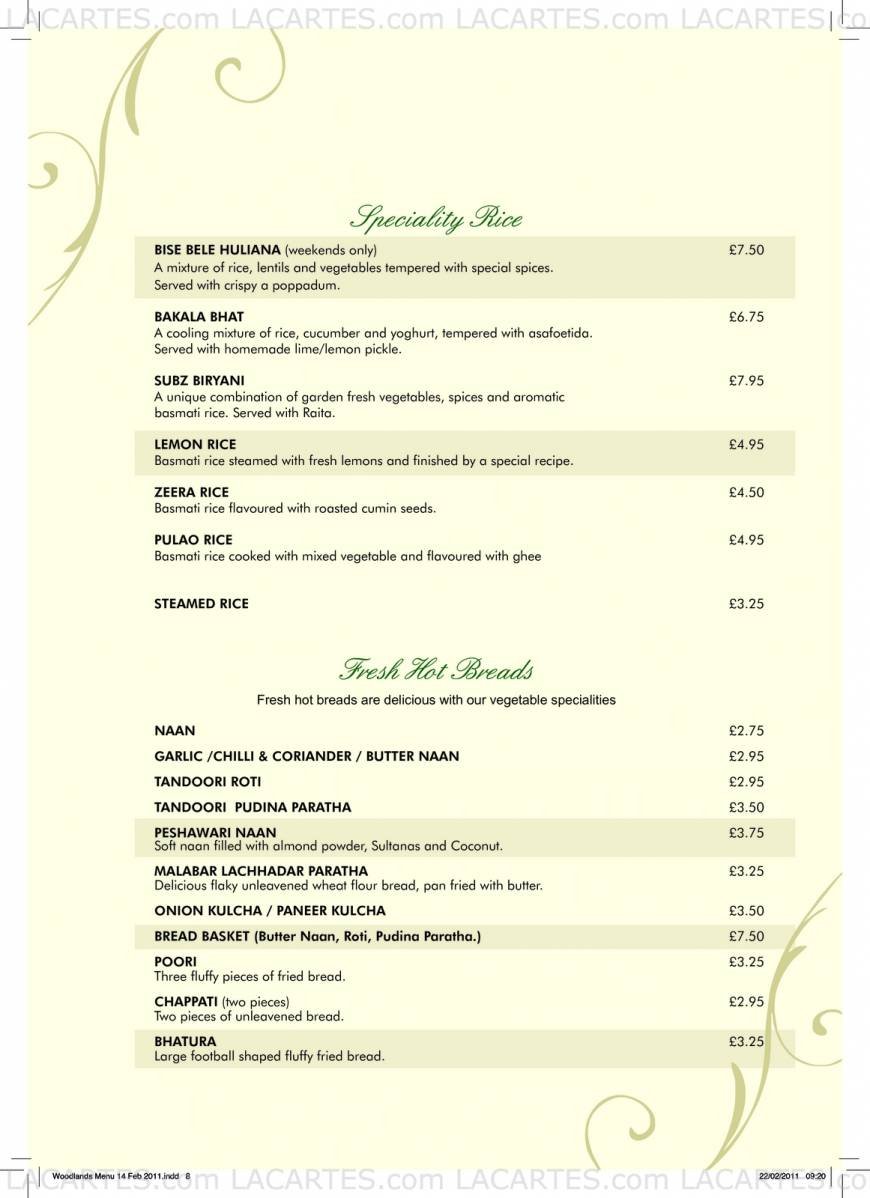  Pricelists of Woodlands Restaurant - Marylebone 77 Marylebone Lane - Photo 11 of 17