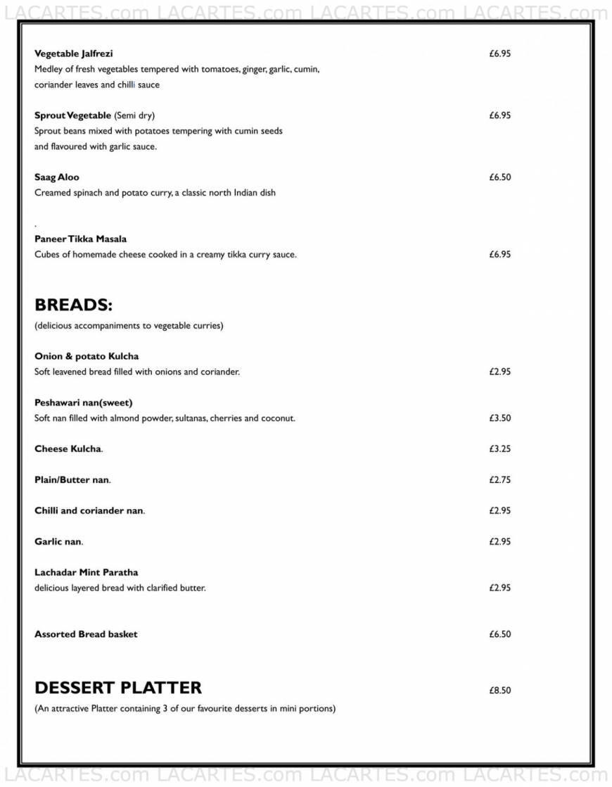  Pricelists of Woodlands Restaurant - Marylebone 77 Marylebone Lane - Photo 5 of 17