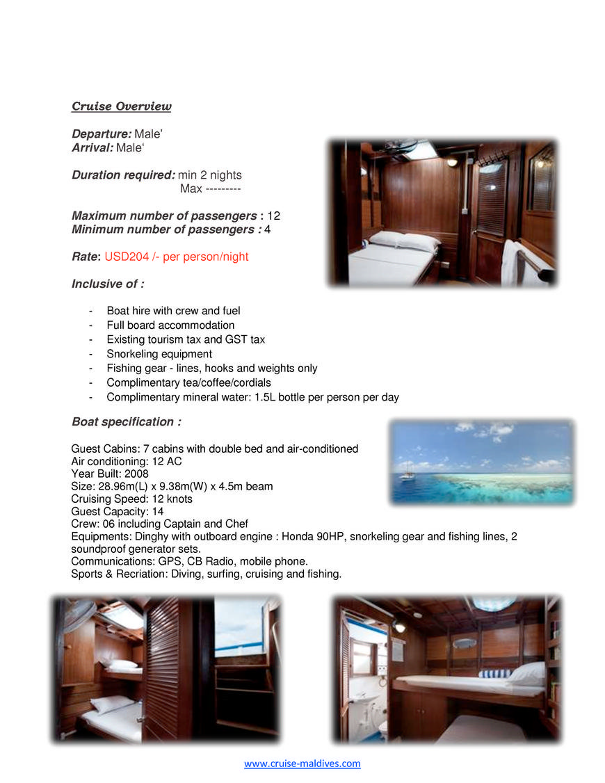  Pricelists of Cruise-Maldives.com Plot No: 10099, Halavelimagu, - Photo 2 of 8