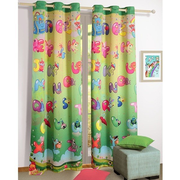 Swayam Dancing Letters Kids Curtains Swayam Kids Curtains of Home Drape Shop no- 1010, Kirti Shikhar Building, District Center, Janakpuri - Photo 1 of 8