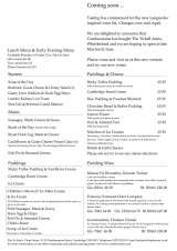 Menus & Prices, The St. John's Chop House, Cambridge